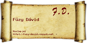 Füzy Dávid névjegykártya